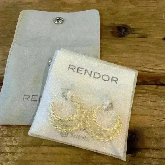 RENDOR VICTORIA 14-18k Gold Plated Double Gold Hoops ~ NEW! MSRP $95 - Picture 4 of 7